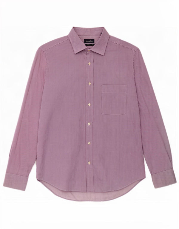 Massimo Dutti Chemise Homme Taille 43 17 XL Violet Pinstripe Coton