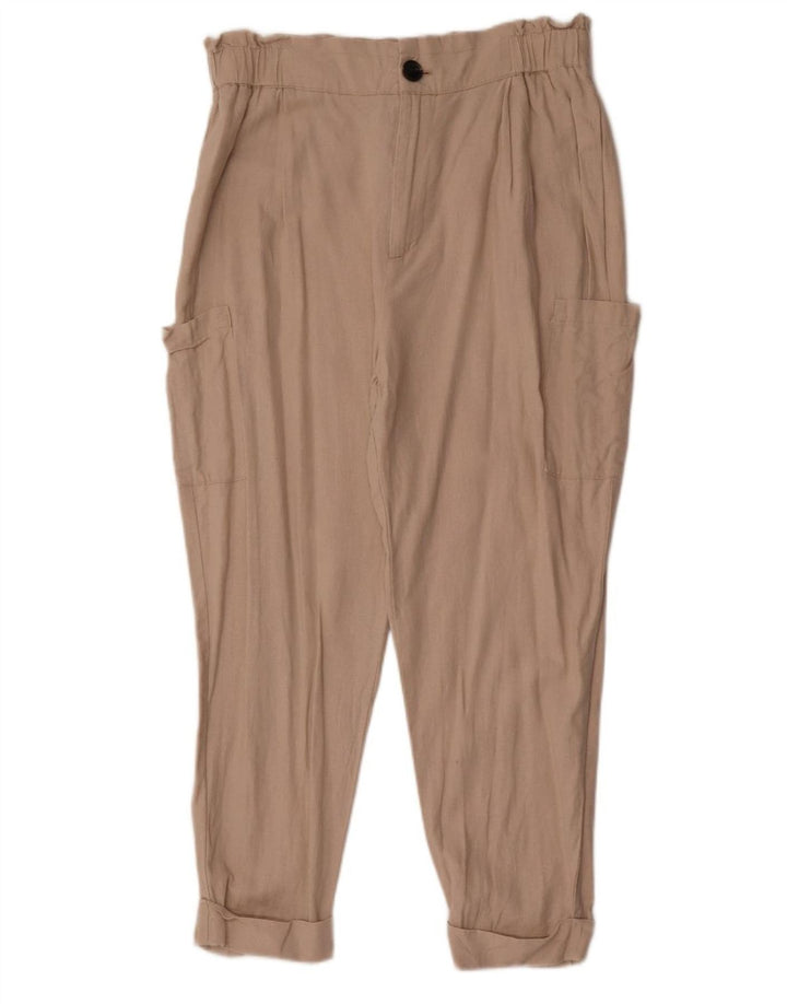 Zara Pantalon Cargo Harem Femme EU 40 Moyen W30 L26 Beige