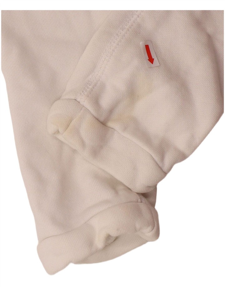 ADIDAS Pull à capuche crop graphique pour femme UK 8 petit coton blanc