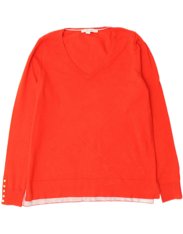 Boden Femme Pull col V UK 46 Large Rouge Coton