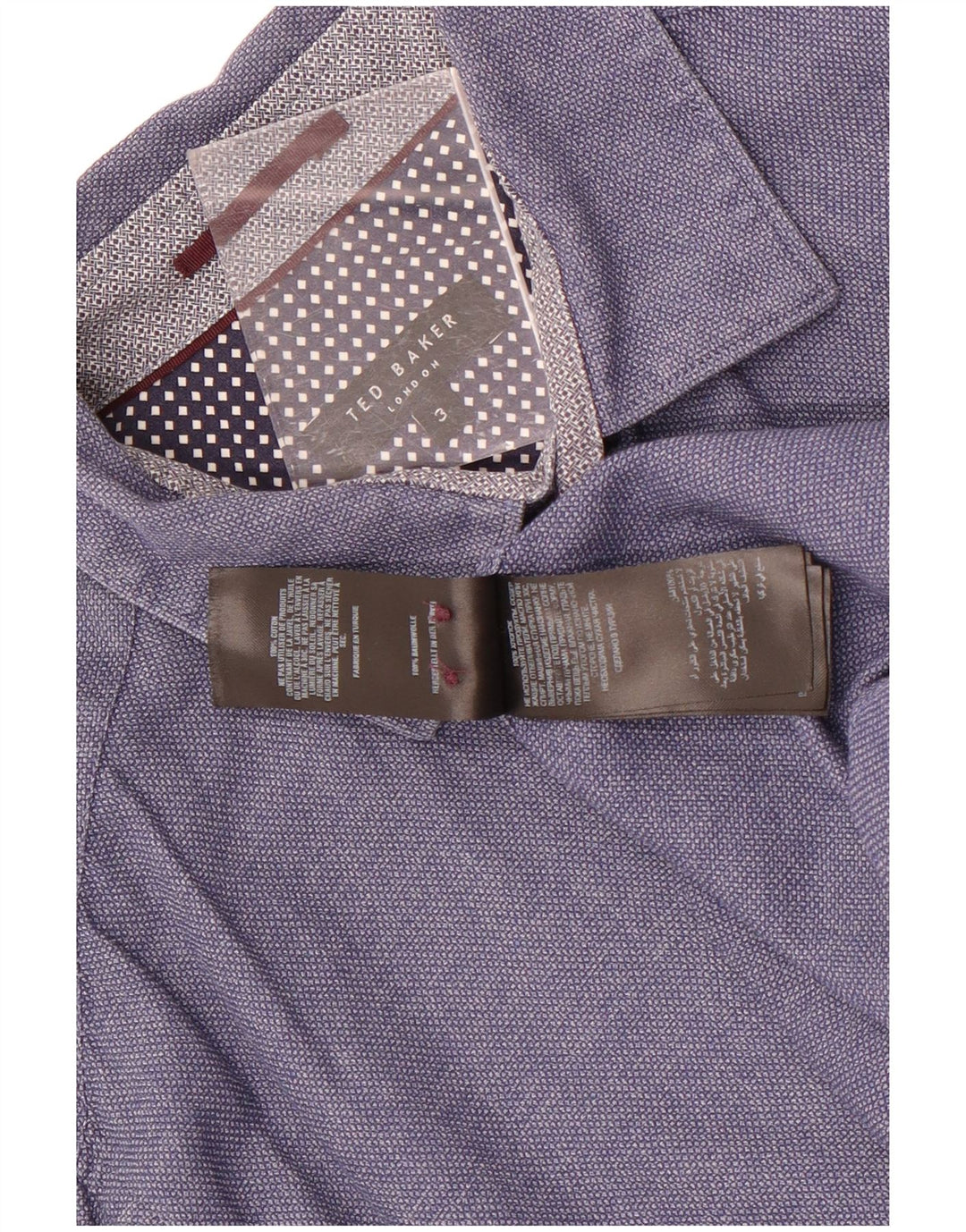 Ted Baker Chemise Homme Taille 3 Coton Bleu Moyen