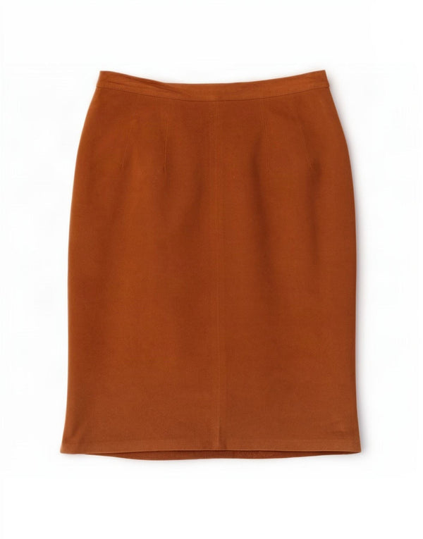 jupe en daim femme vintage IT 44 Medium W28 Cuir Beige