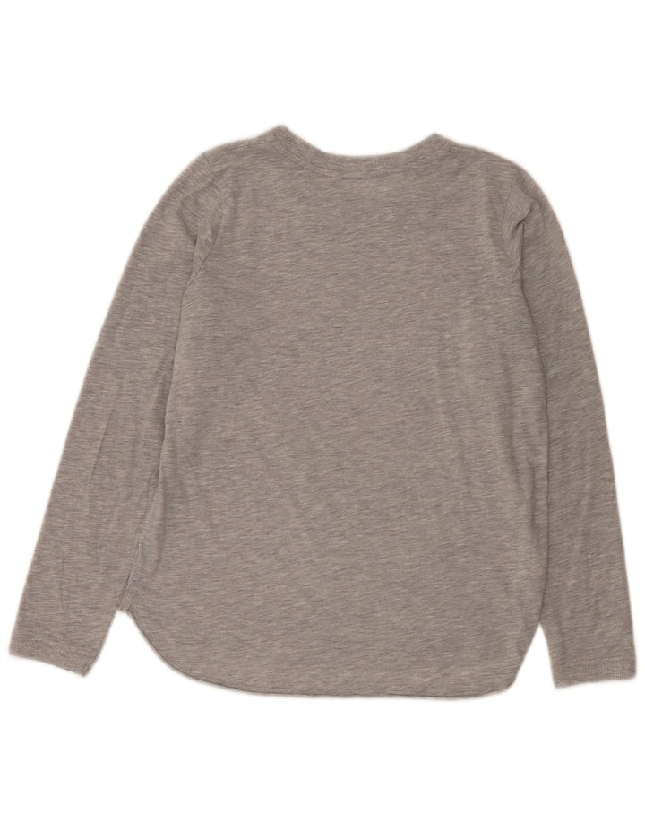 vintage Femme Top Manches Longues UK 12 Gris Moyen Moucheté