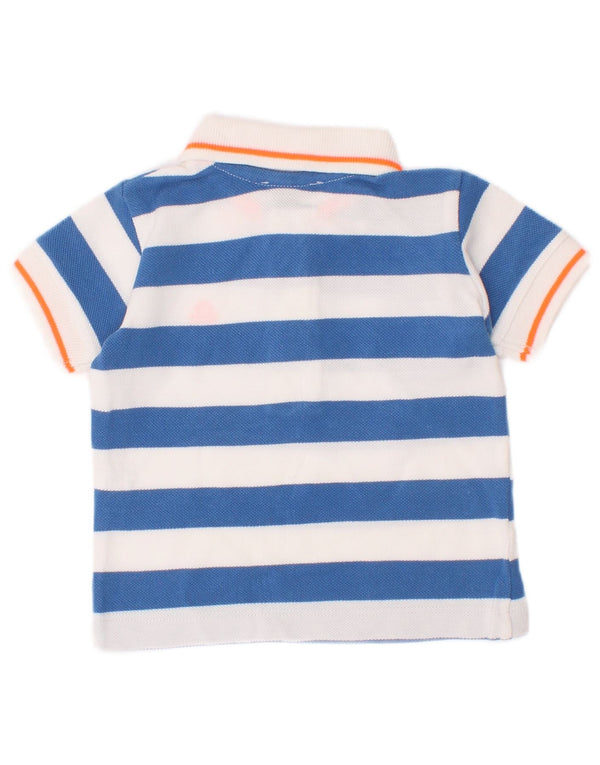 Benetton Polo Bébé Garçon 3-6 Mois Bleu Rayé Coton