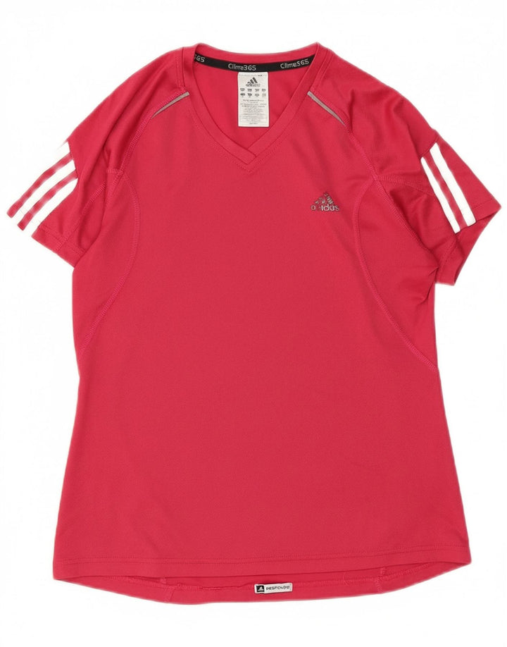 ADIDAS Womens Clima 365 T-Shirt Top UK 14 Medium Pink Polyester