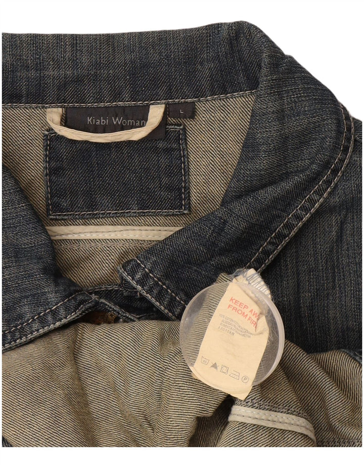 Kiabi Veste en jean courte pour femme UK 14 Large Bleu Coton