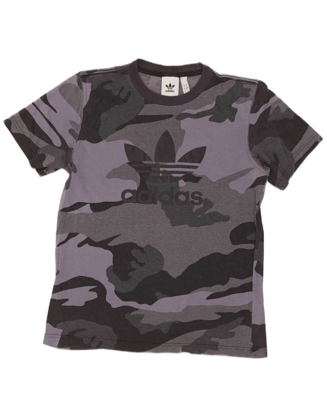 ADIDAS T-shirt graphique pour hommes XS Gris Camouflage Coton