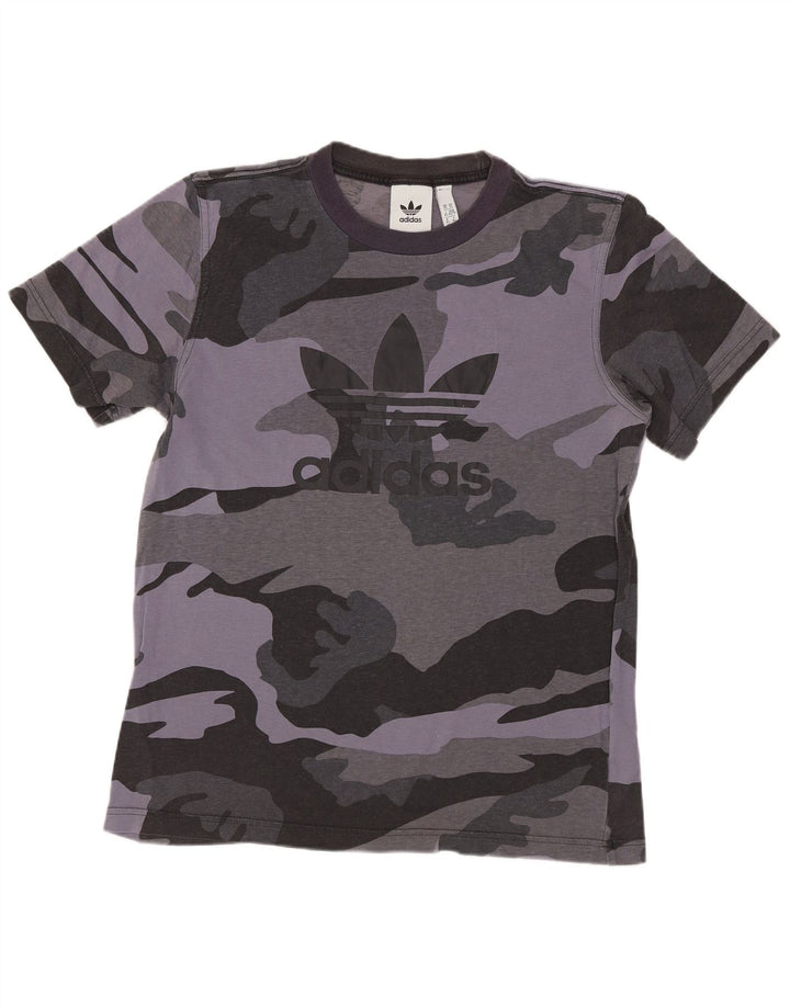 ADIDAS T-shirt graphique pour hommes XS Gris Camouflage Coton
