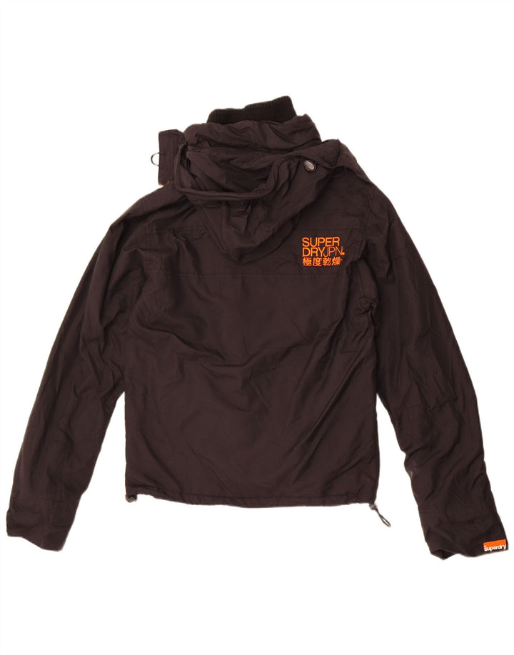 Superdry Veste coupe-vent à capuche pour homme UK 36 Petit nylon noir