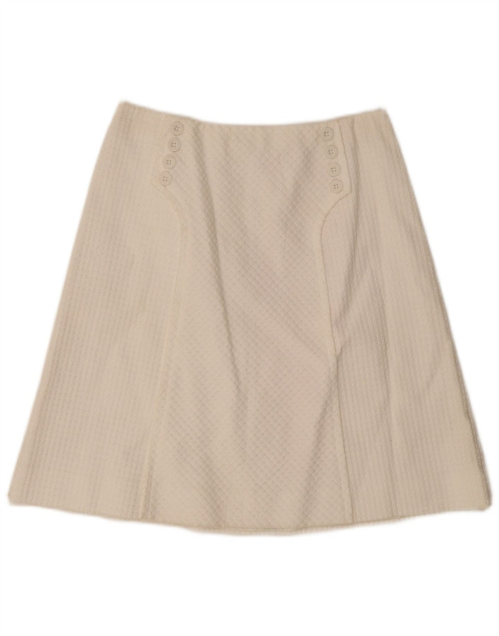 jupe trapèze femme vintage IT 46 Large W28 Blanc