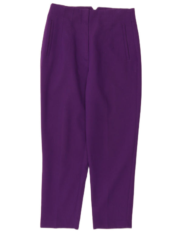 Pantalon court fuselé Zara Femme Large W30 L26 Violet Polyester