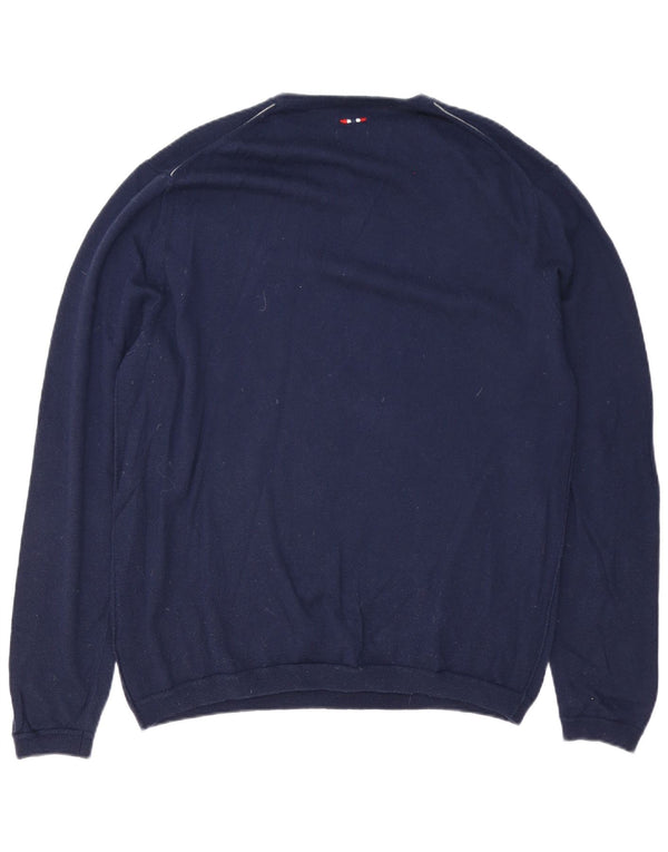 Napapijri Pull à col rond pour homme 2XL en laine mérinos bleu marine