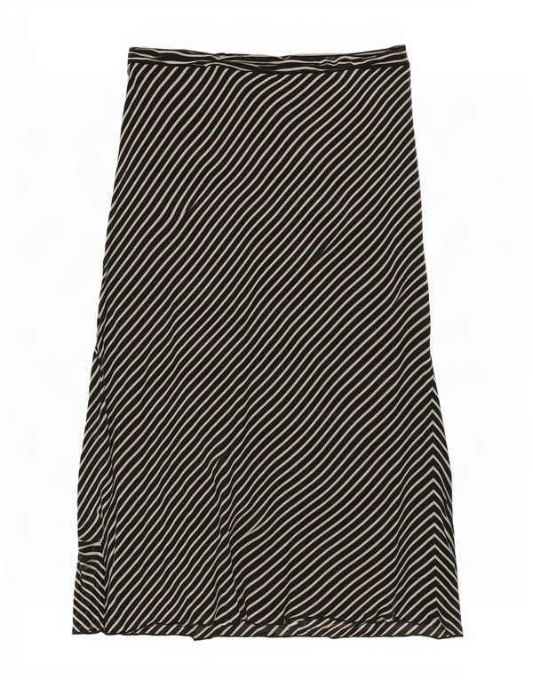 Luisa Spagnoli Jupe midi taille haute pour femme IT 46 Large W30 Noir à fines rayures