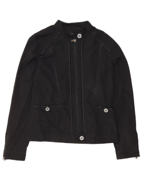 Calvin Klein Jeans Veste Bomber Femme UK 16 Large Noir