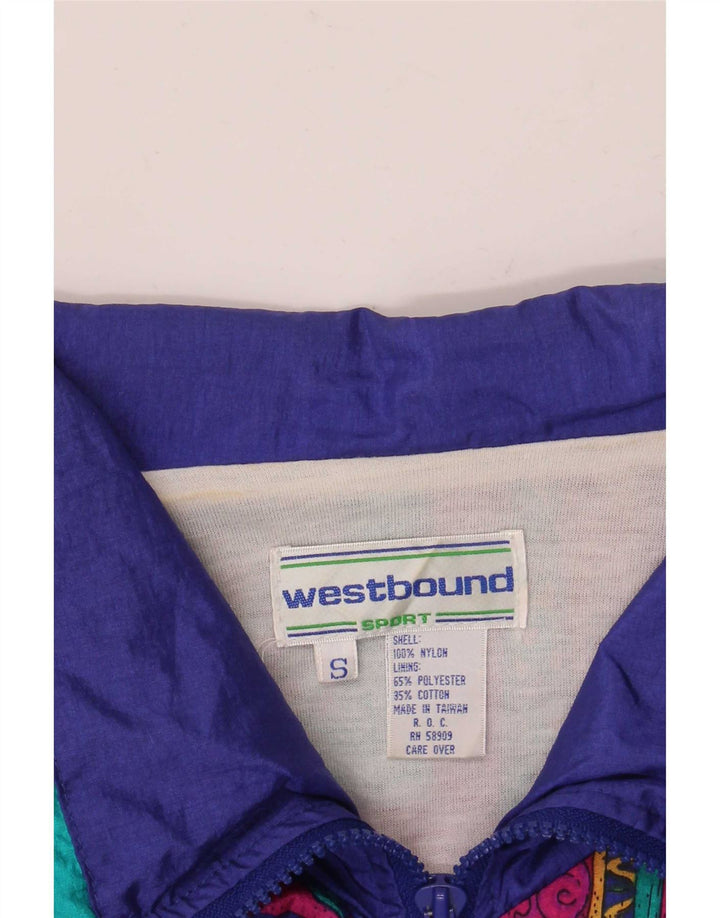 Westbound Veste de pluie surdimensionnée pour femme UK 10 Petit nylon bleu marine Paisley