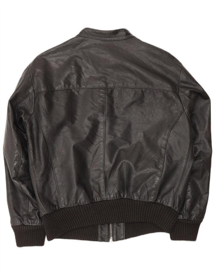 Sonny Bono Veste en cuir bomber pour homme UK 38 Medium Noir