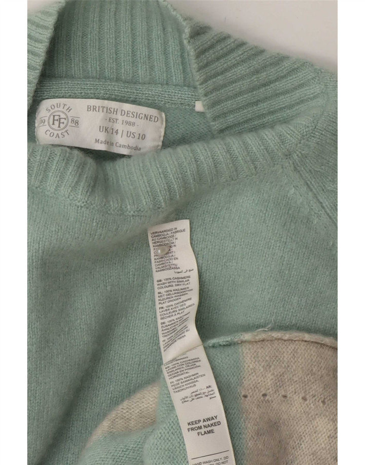 Fat Face Pull col roulé pour femme UK 14 Large Turquoise