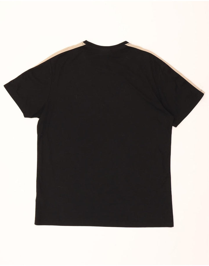 DKNY T-shirt graphique pour hommes en coton color block noir grand