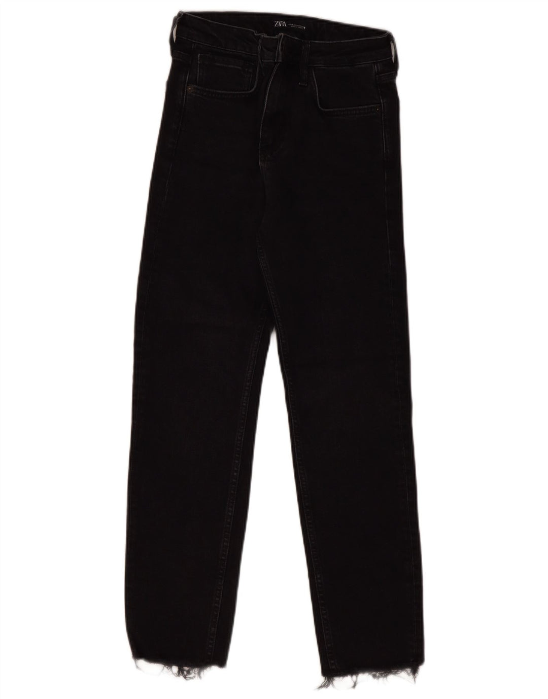 ZARA Womens High Waist Straight Jeans EU 36 XS W26 L27 Black