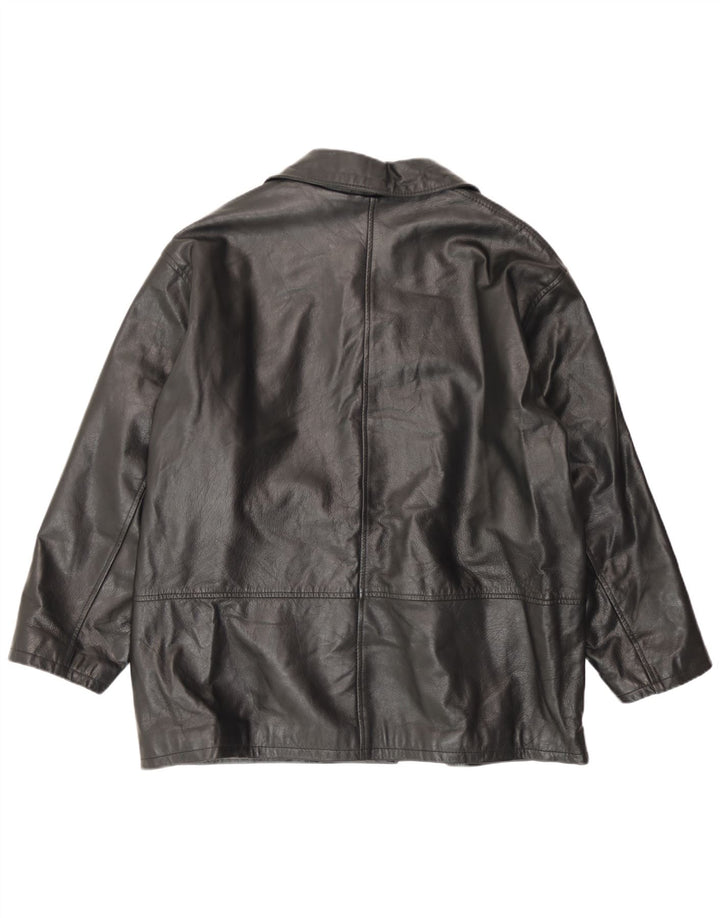 Conbipel Veste en Cuir Coupe Ample Femme IT 46 Grand Cuir Noir