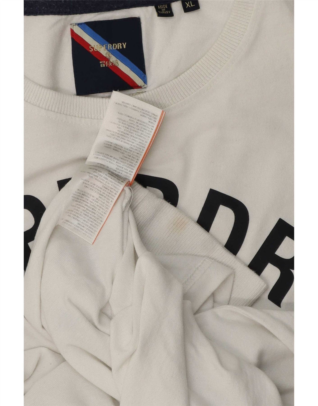 Superdry Haut graphique à manches longues XL en coton blanc pour homme