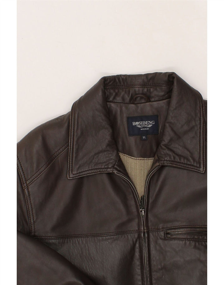 VINTAGE Veste en cuir homme UK 38 Cuir marron moyen