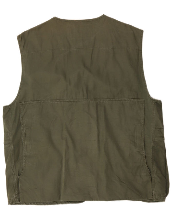 vintage Mens Utility Gilet IT 54 2XL Coton Vert