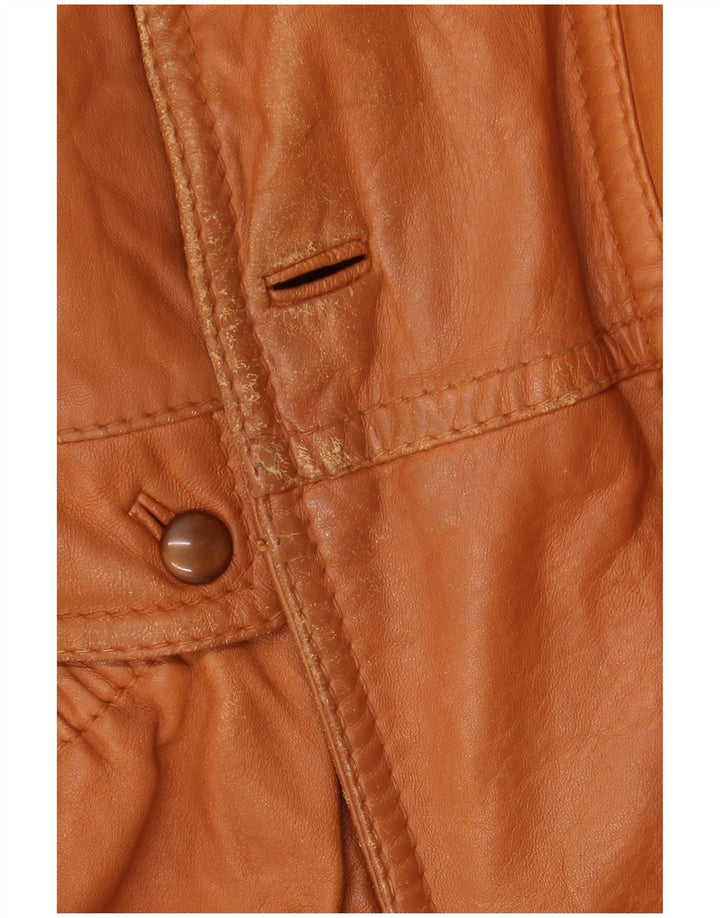 VINTAGE Manteau en cuir homme IT 54 2XL Cuir marron