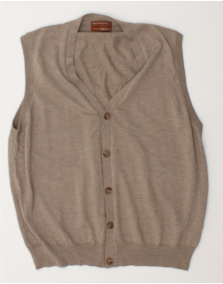 Marks & Spencer Pull cardigan sans manches pour homme en laine beige