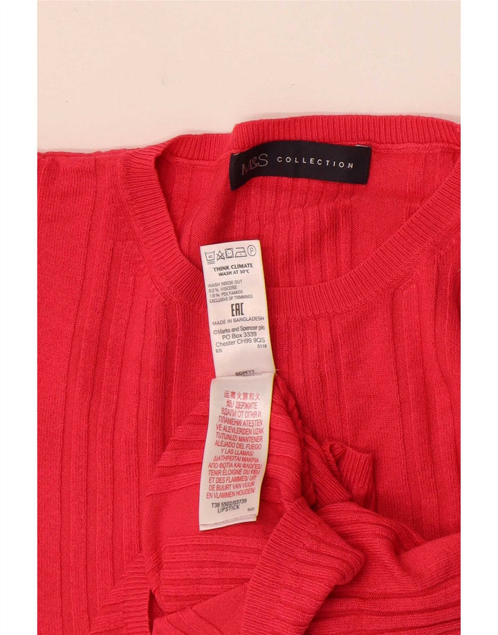 Marks & Spencer Pull court à col rond pour femme Rose moyen UK 14