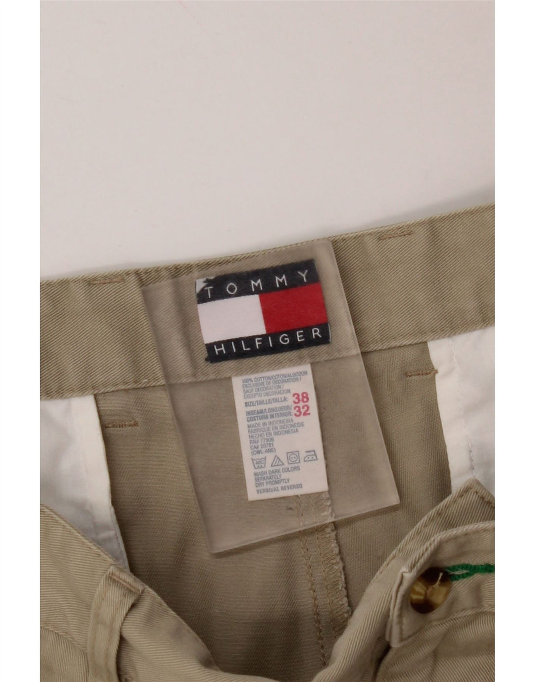 TOMMY HILFIGER Pantalon Chino Pegged Homme W38 L32 Coton Beige