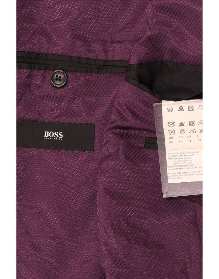 Hugo Boss Veste Blazer 2 Boutons Homme EU 54 2XL Gris Laine