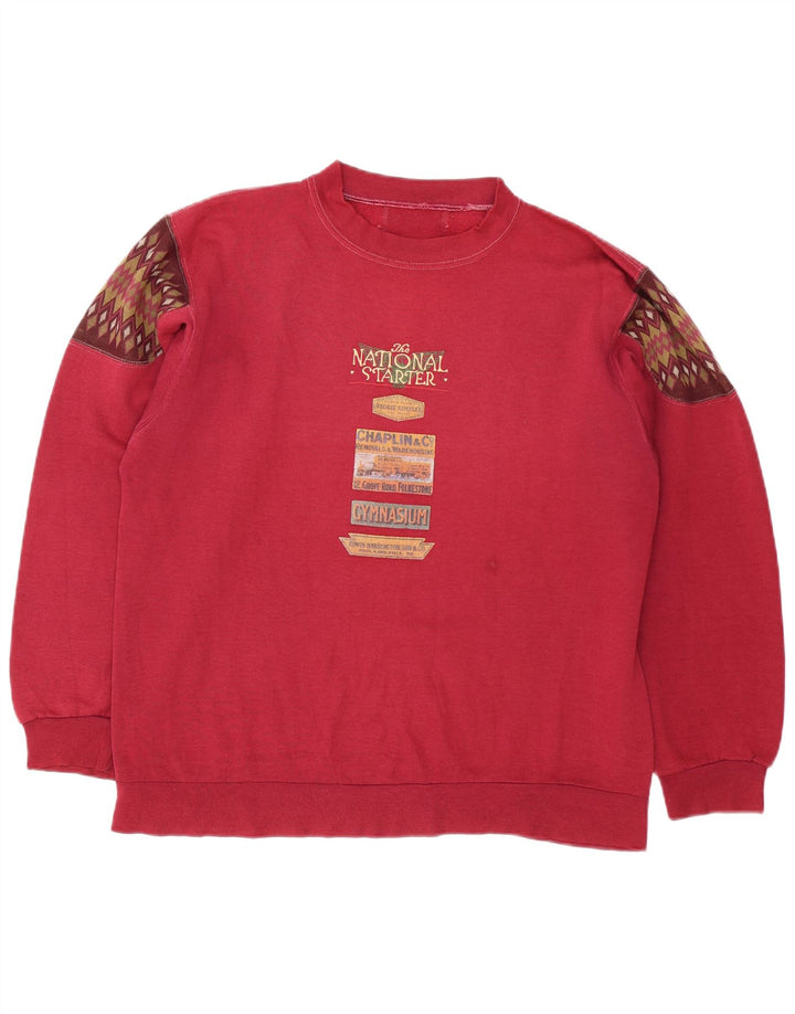 vintage Mens Graphic Sweatshirt Jumper Grand Bourgogne Argyle/Diamant