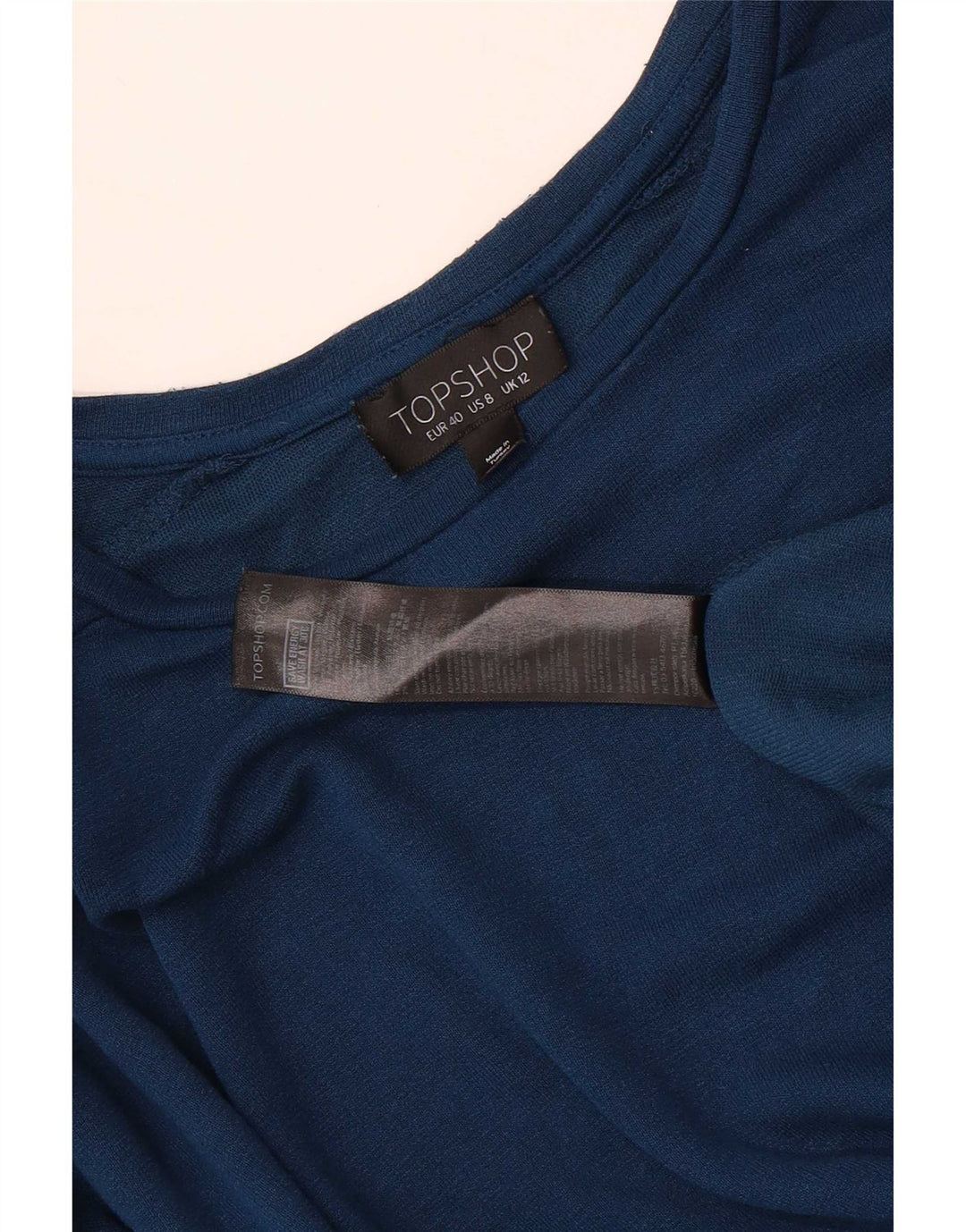 Topshop Femme Haut Oversize Manches Longues UK 42 Bleu Moyen Viscose