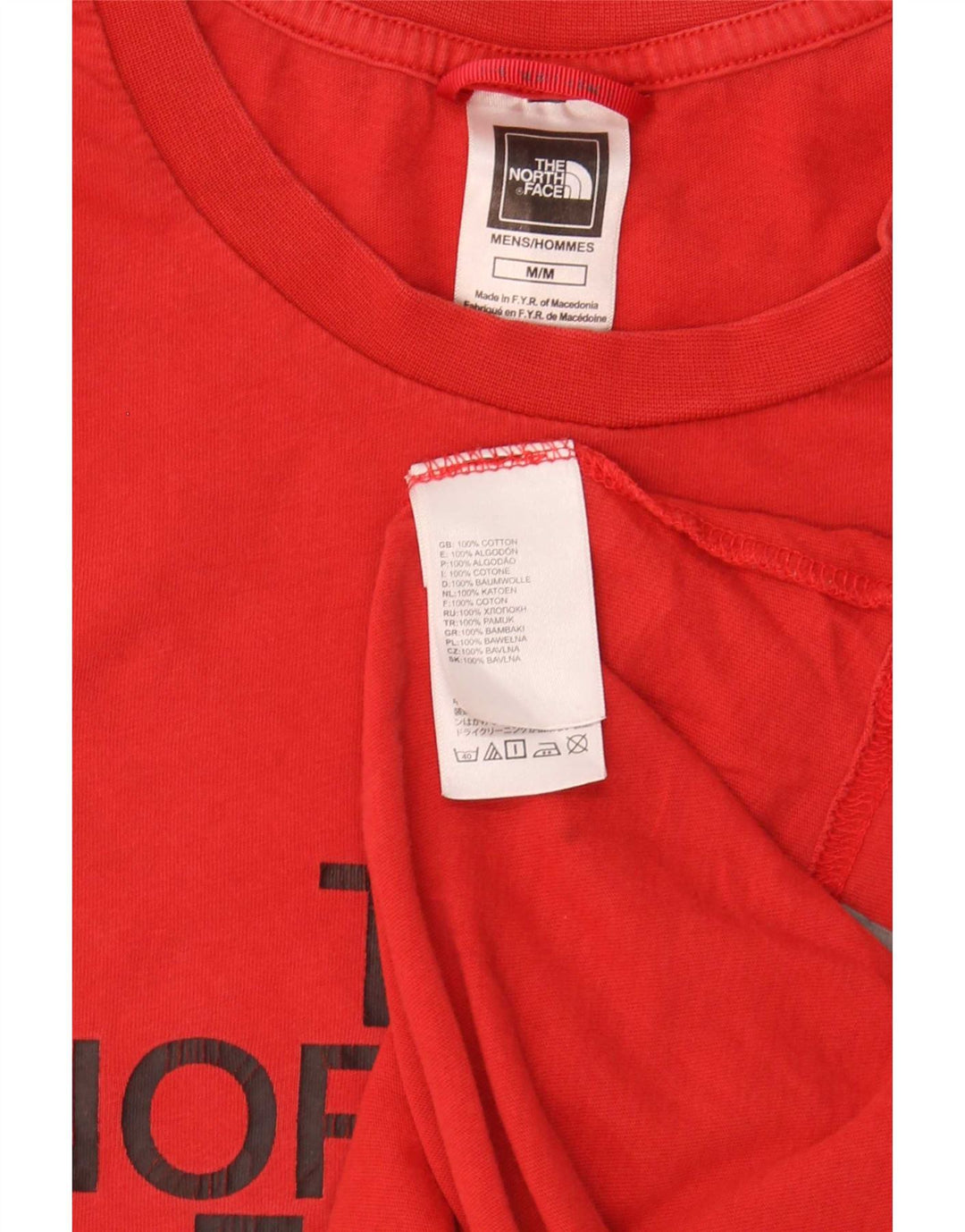 The North Face T-Shirt Graphique Homme Rouge Moyen Coton