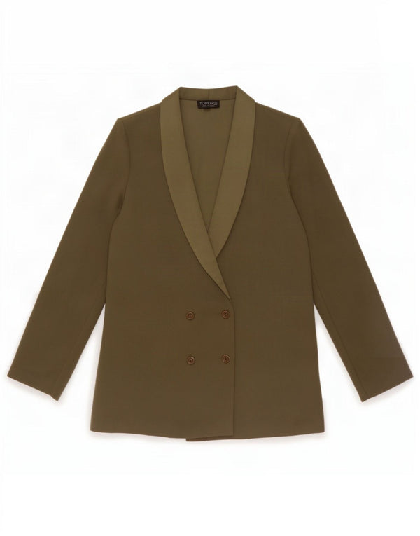 Topshop Veste Blazer Double Boutonnage Femme UK 6 XS Kaki Polyester