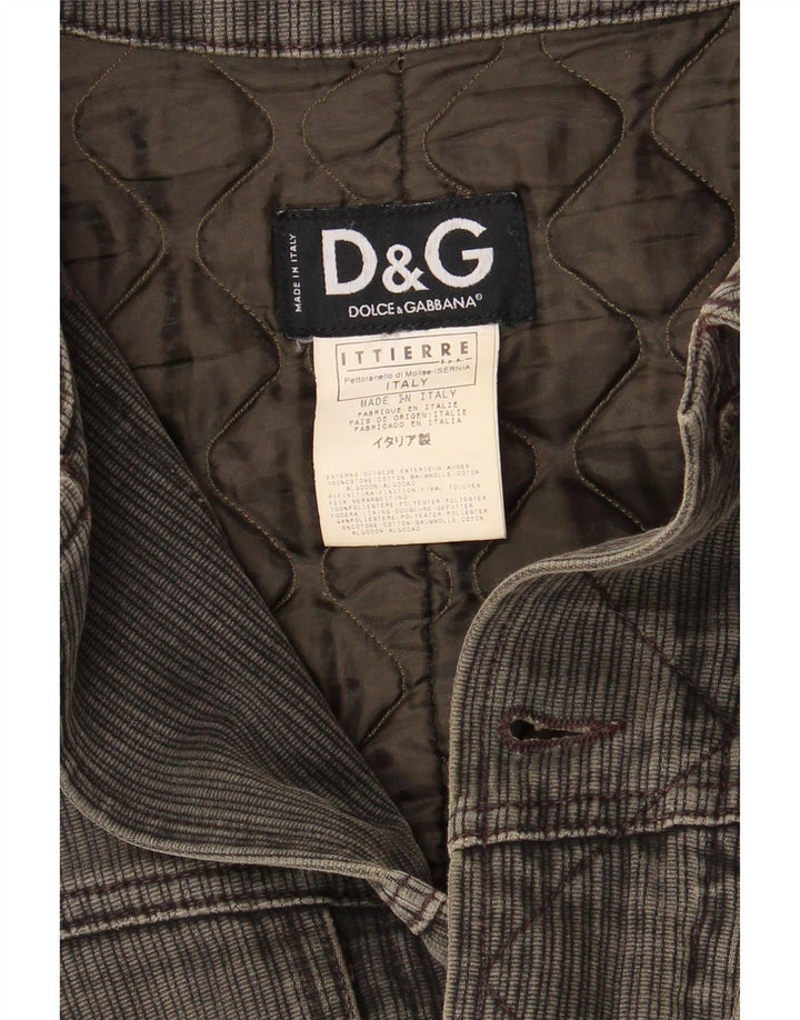 DOLCE & GABBANA Veste en Velours Côtelé Ittierre Homme UK 38 Gris Moyen