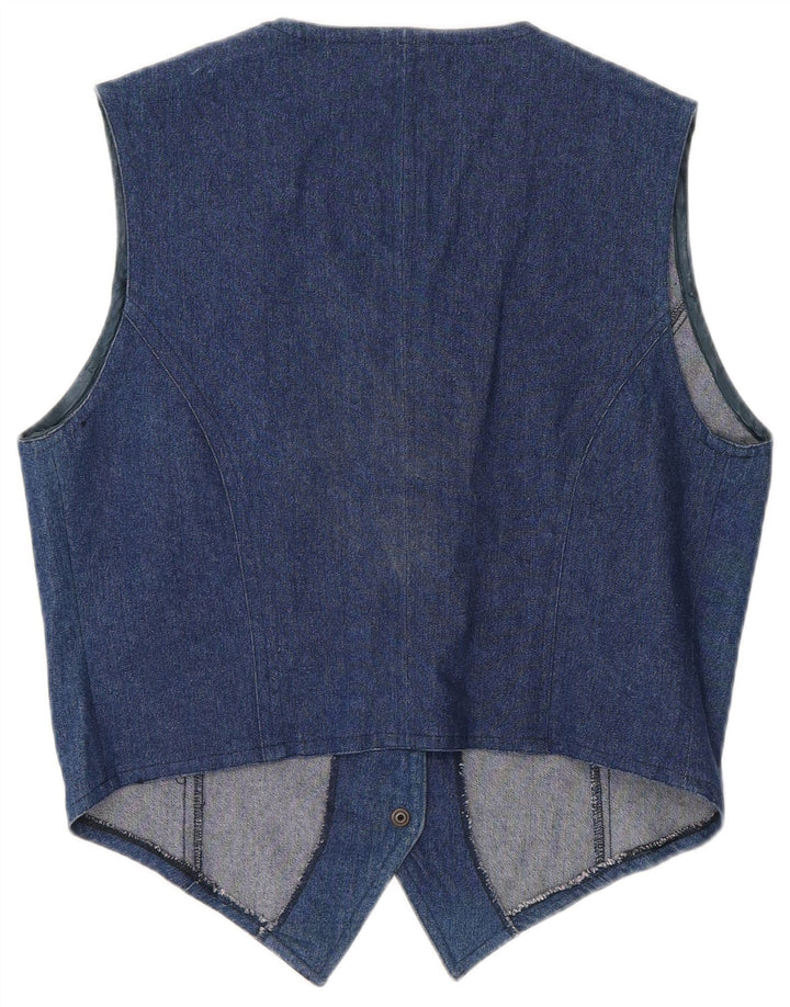 gilet en denim femme vintage UK 12 Bleu moyen