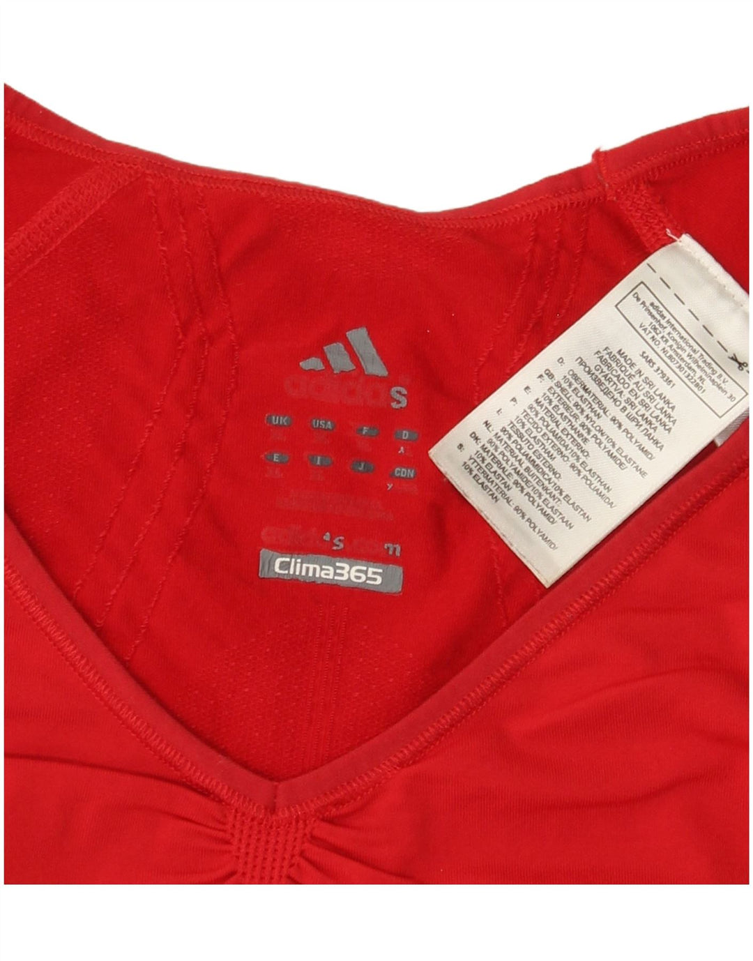 ADIDAS Clima 365 T-Shirt Top UK 8 Petit Nylon Rouge