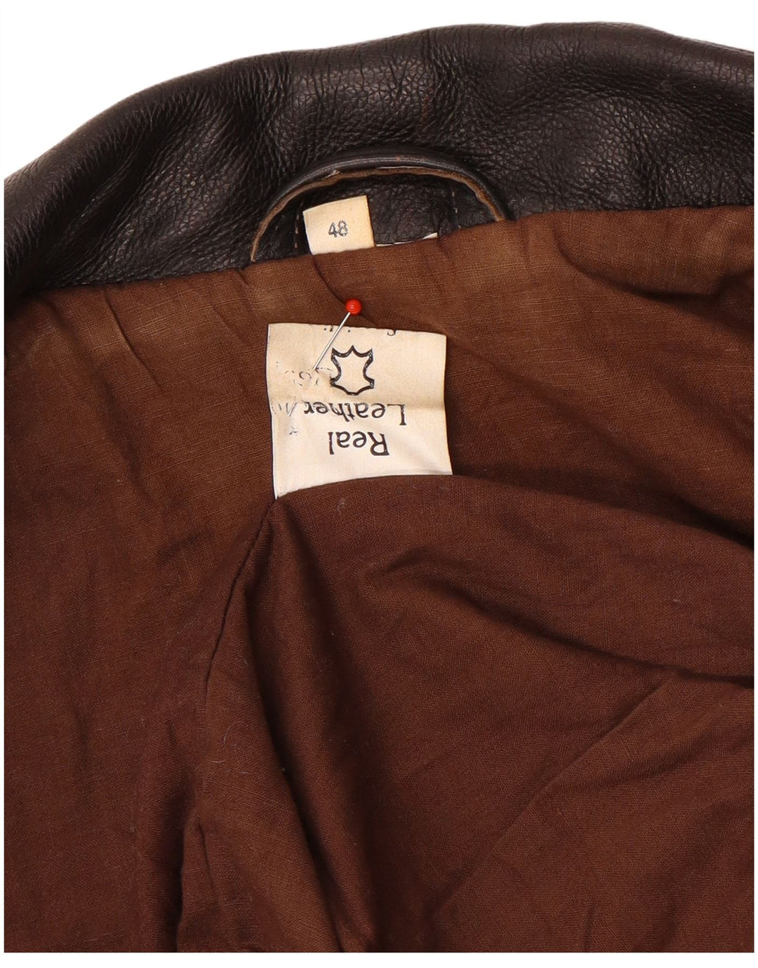 Veste en cuir homme vintage IT 48 Cuir marron moyen