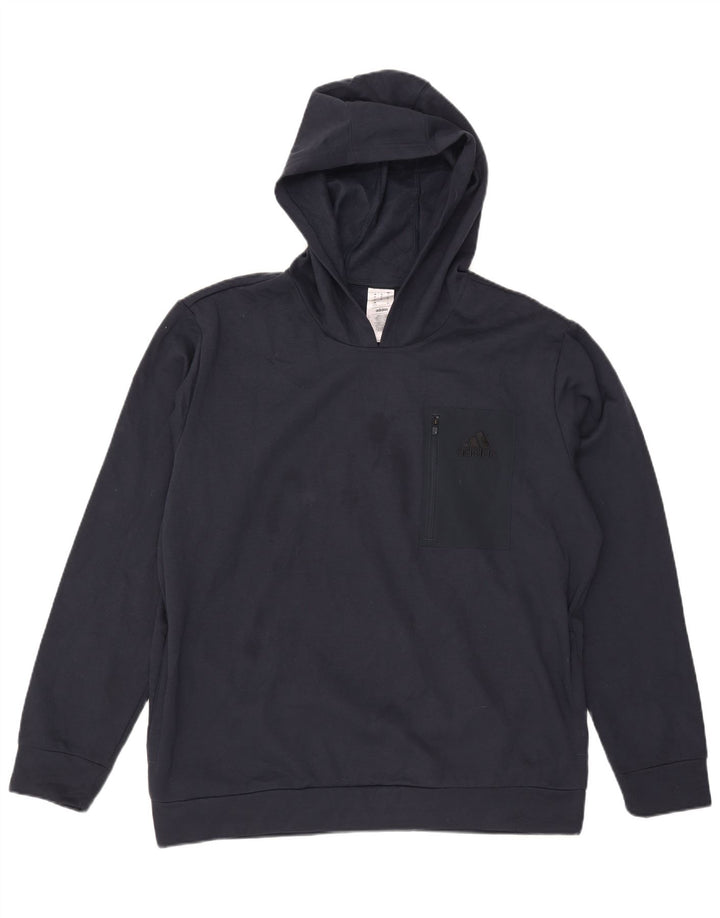 Adidas Pull à capuche pour homme XL Bleu marine Polyester