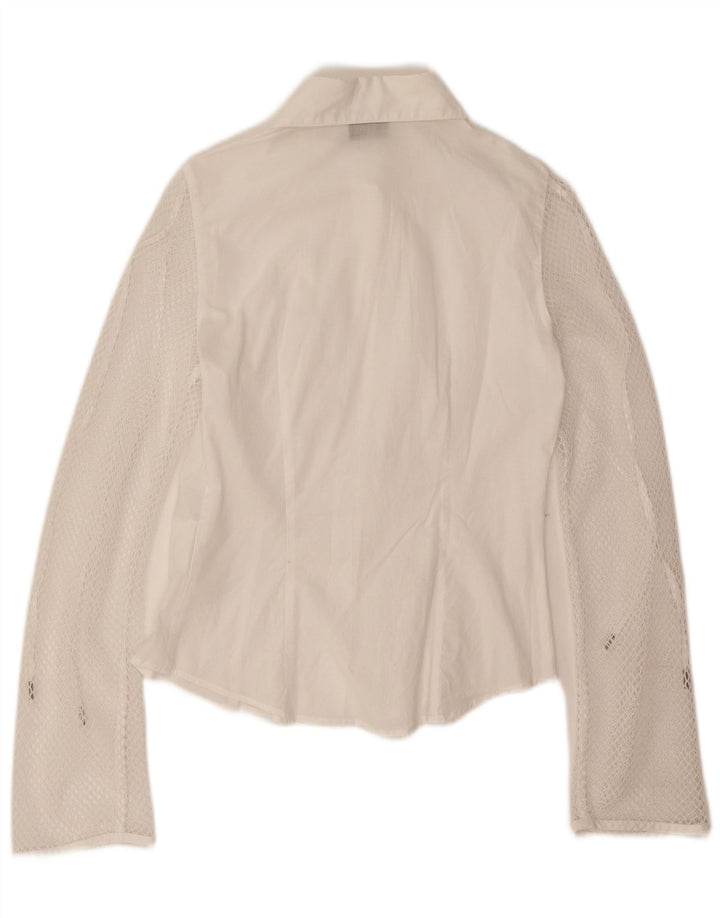 Roccobarocco Chemisier pour femme UK 8 Petit Blanc