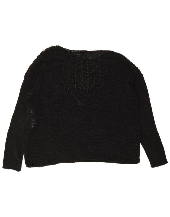 Massimo Dutti Pull surdimensionné à col bateau pour femme UK 14 Noir moyen