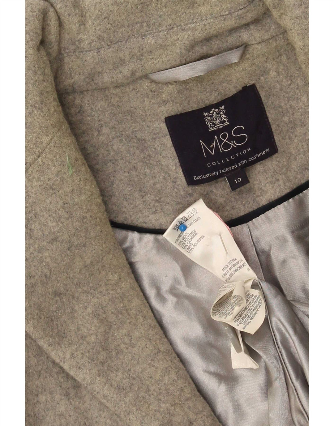 Marks & Spencer Manteau surdimensionné pour femme UK 10 Petite laine grise