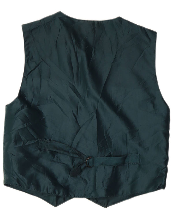 gilet en daim femme vintage UK 14 cuir vert moyen