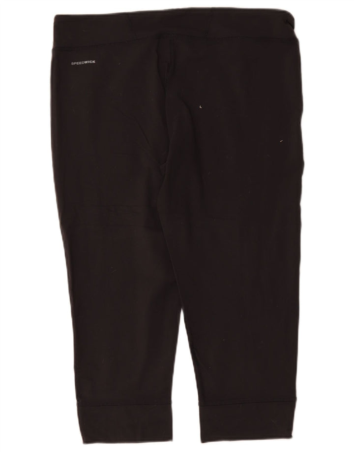 Reebok Leggings Capri Femme UK 18 XL Noir Nylon