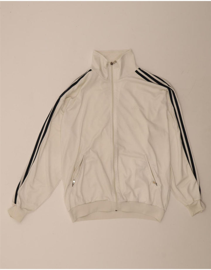 Adidas Veste de survêtement pour homme UK 40/42 Polyester blanc moyen