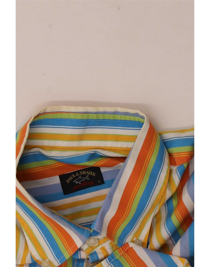 Paul & Shark Chemise à manches courtes pour homme Taille 43 XL Rayé multicolore