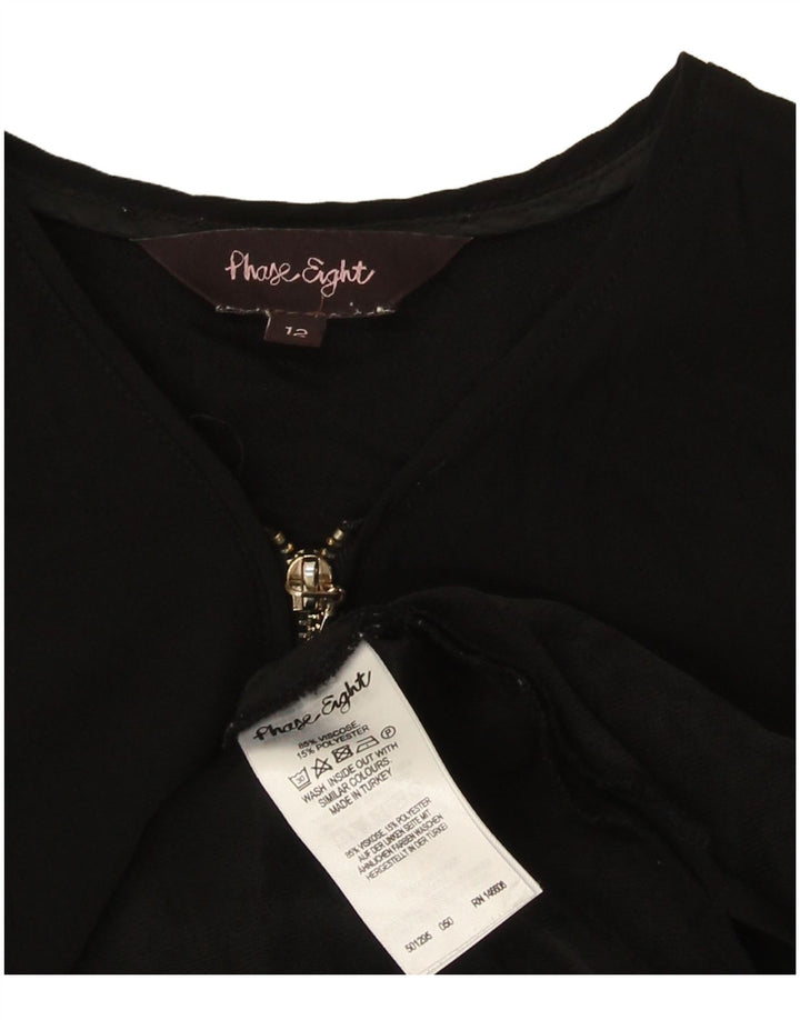 Phase Eight Chemisier Femme Top UK 42 Medium Noir Viscose