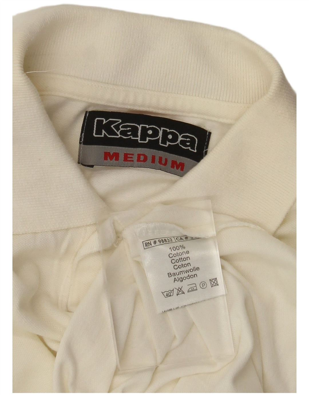 Kappa Polo Homme Blanc Moyen Coton